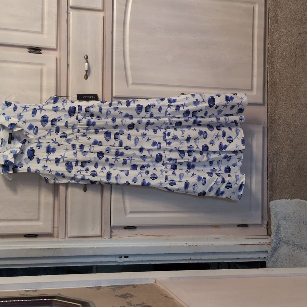 Rachel Zoe White and Blue Fish Print Dress